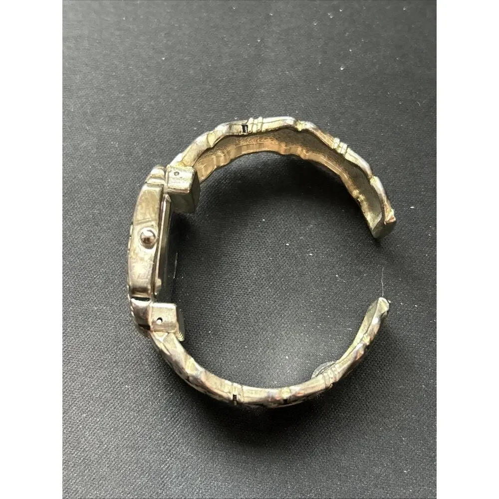 Geneva Silver Tone Women’s Cuff Watch